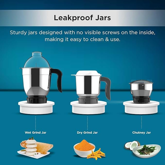 Butterfly Pestle 750W Mixer Grinder with 3 Jars | Buy Online in UK at ZetMart - Image 5