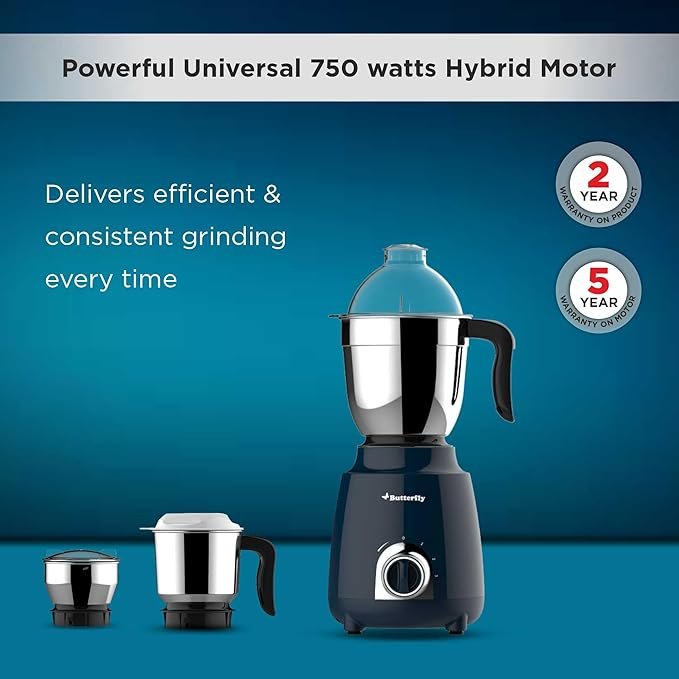 Butterfly Pestle 750W Mixer Grinder with 3 Jars | Buy Online in UK at ZetMart - Image 6